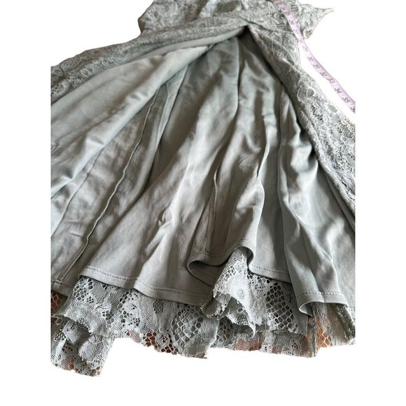 Lulus Mint Green Lace Tiered Maxi Dress With Spaghetti Straps Side Slit SZ S NWT - Picture 13 of 13